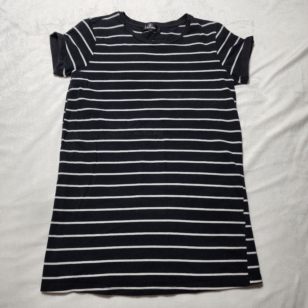 COPY - Lulus Navy Blue and White Striped Dress